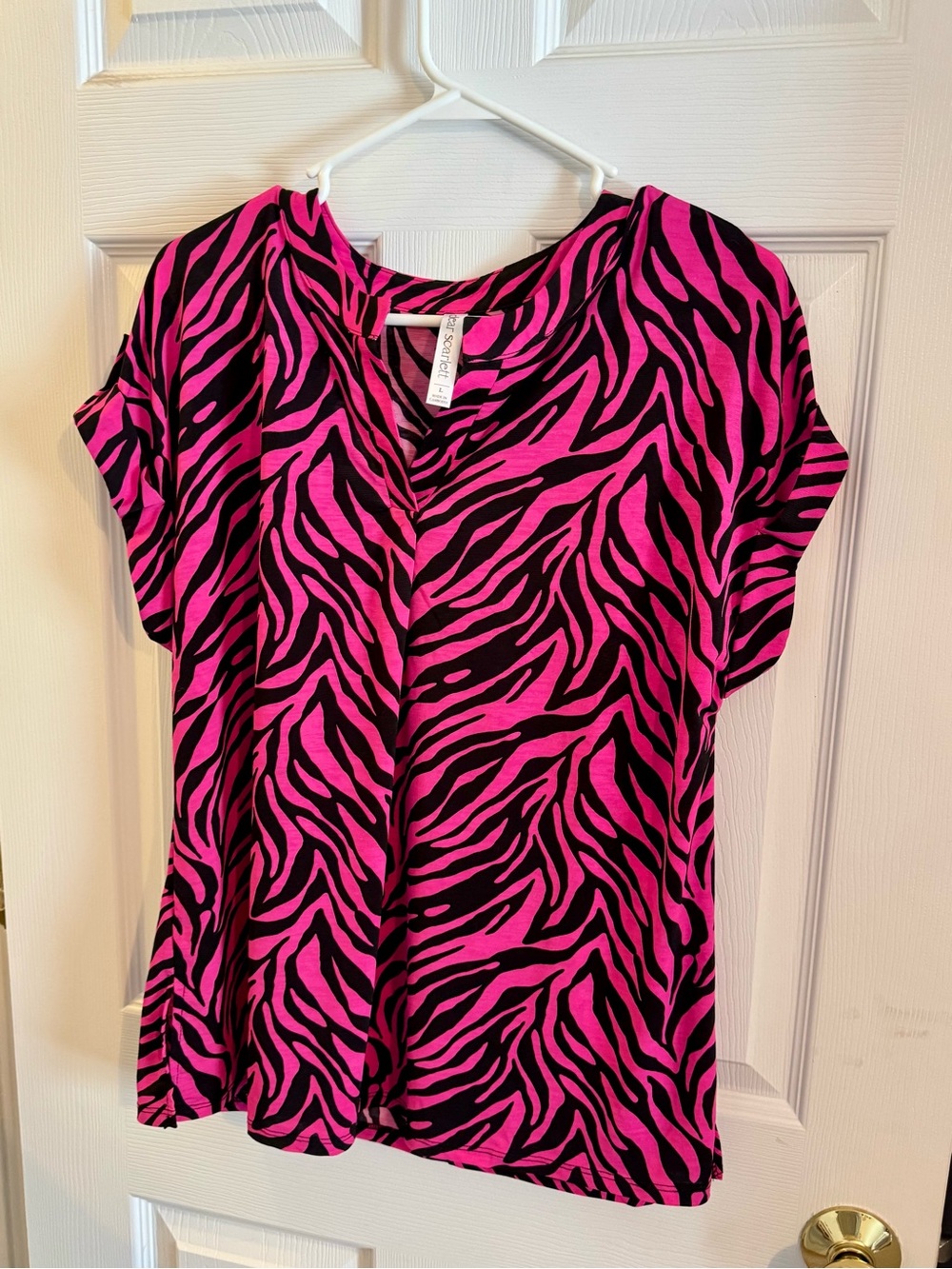 Women’s Pink Zebra Print Top - Short Sleeve